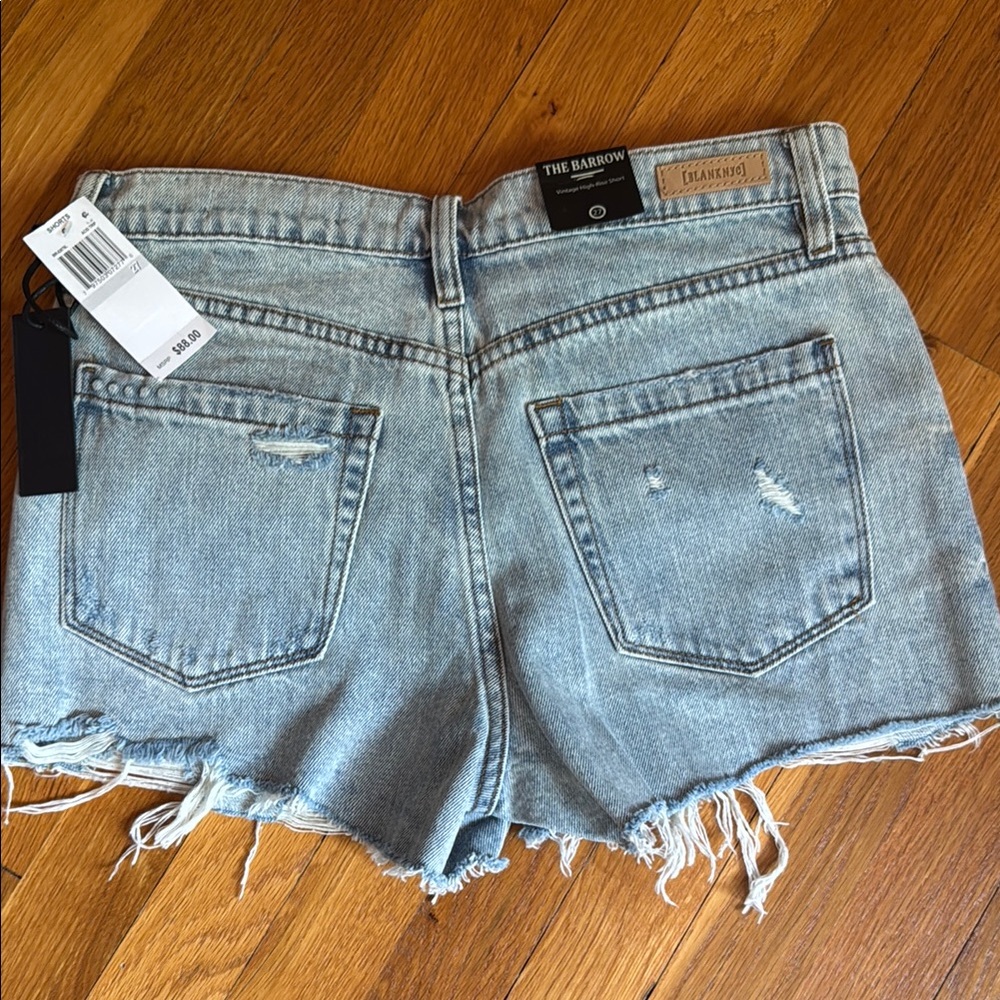 BlankNYC Barrow Women's Distressed Denim Shorts - Light Blue